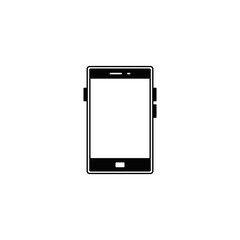 Smartphone gadget icon in black flat glyph, filled style isolated on white background