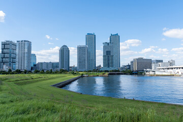 Naklejka premium 神奈川県横浜市 臨港パークの風景
