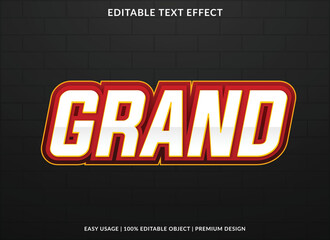 grand text effect editable template use for business logo and brand