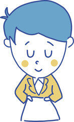 ポップでかわいいサラリーマン　謙虚で礼儀正しい　挨拶