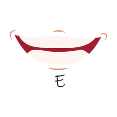 Creative mouth sync flat for web design. Talking mouths lips for character animation isolated vector illustration. English pronunciation and speaking articulation concept