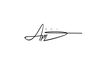 Family Initial Letter A M AM MA logo design