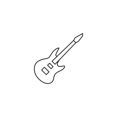 Electric guitar icon in line style icon, isolated on white background