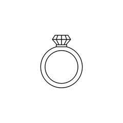 marriage, relationship ring icon in line style icon, isolated on white background