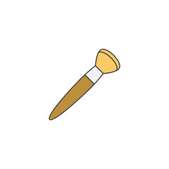 Beauty brush icon in color, isolated on white background 