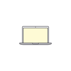 Laptop, Notebook icon in color, isolated on white background 