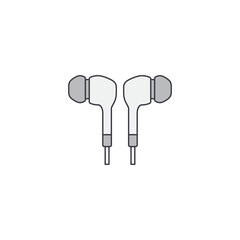 Headphones, technology icon in color, isolated on white background 
