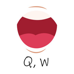 Creative mouth sync flat for web design. Cartoon talking mouths lips for character animation isolated vector illustration