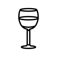 beverage wine glass line icon vector. beverage wine glass sign. isolated contour symbol black illustration