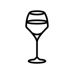 cocktail wine glass line icon vector. cocktail wine glass sign. isolated contour symbol black illustration