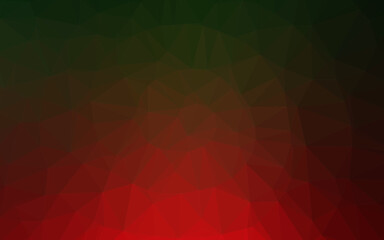 Dark Green, Red vector abstract polygonal cover.