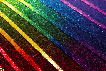 Glittery abstract rainbow flag, pride background