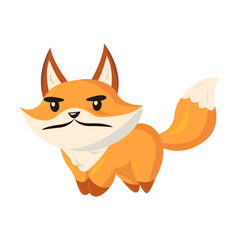 Fox with emotion. Cute baby animal smiling, crying, laughing, sleeping, feeling happy, angry, sad. Vector illustration