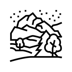 nature winter line icon vector. nature winter sign. isolated contour symbol black illustration