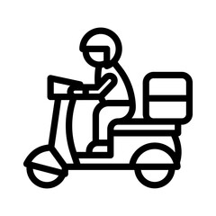 delivery man line icon illustration vector graphic