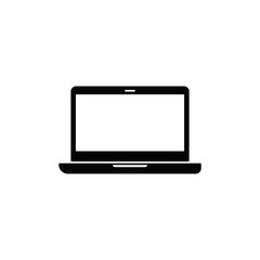 Laptop, Notebook icon in black flat glyph, filled style isolated on white background
