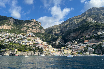 Fototapeta na wymiar View of Positano from sea side