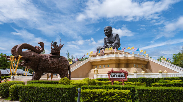 Luang Pu Thuat Wat Huay Mongkol Hua Hin Thailand,Big Buddha Wat Huay Mongkol on a sunny day