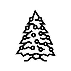 cristmas tree winter line icon vector. cristmas tree winter sign. isolated contour symbol black illustration