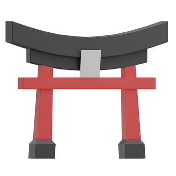 Torii Japanese icon, 3d illustration