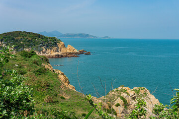 Sunny view of landscape of the Nangan Township shore