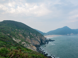 Cloudy high angle view of the Beigan Township