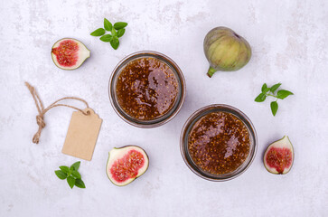 Jam figs in a glass jar