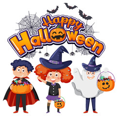 Happy halloween font logo