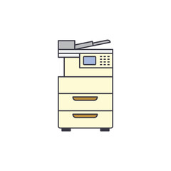 Photocopy, printer icon in color, isolated on white background 