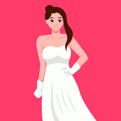 Fototapeta na wymiar Brides Wedding Character Design Illustration
