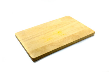rectangular wooden cutting board for cutting food isolated on a white