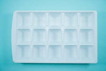 Ice cube mold with elastic plastic material, strong ductile