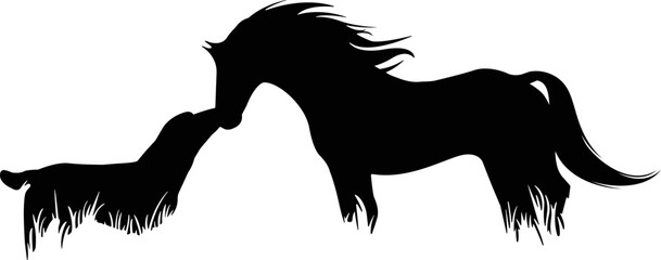 Horse Silhouette, Horseshoe Vector, Horse Flower Silhouette 