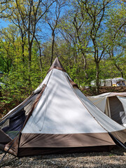 Tents set up at the campsite