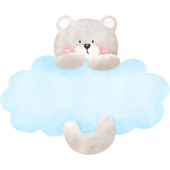 bear and cloud watercolor