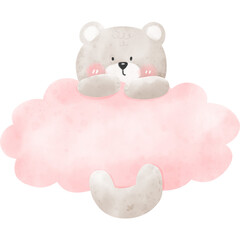 bear and cloud watercolor