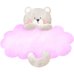 bear and cloud watercolor