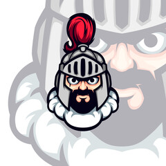 Iron Steel Helmet Empire Knight Head Vector Mascot