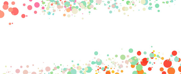 Memphis round confetti festive background in cyan blue, pink and yellow. Childish pattern And Bokeh confetti circles decoration holiday background.