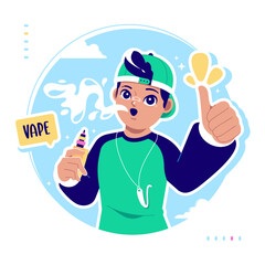 smoke juice vape concept illustration
