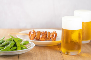 枝豆とビール 