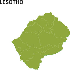 レソト王国/LESOTHOの地域区分イラスト