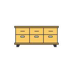 sideboard icon  in color, isolated on white background 