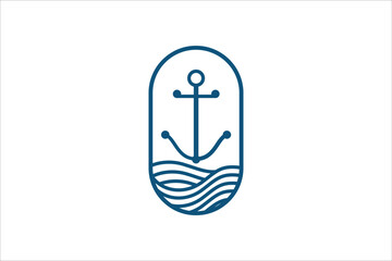 Ship anchor vector logo template illustration design