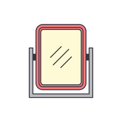 Desk Vanity Makeup Mirror icon in color, isolated on white background 