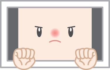 熱くなって怒る擬人化タブレット