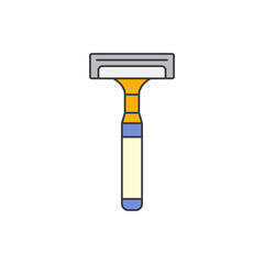 Manual shaving razor blade icon in color, isolated on white background 