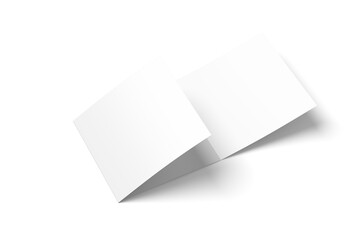 Blank square trifold brochure mockup