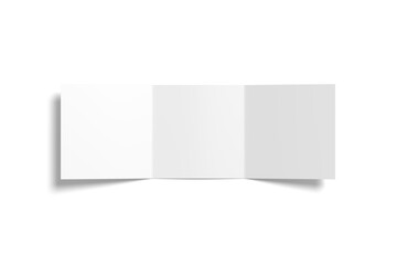 Blank square trifold brochure mockup top view