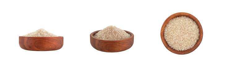 Rice in Wooden Bowl Set of Various View.